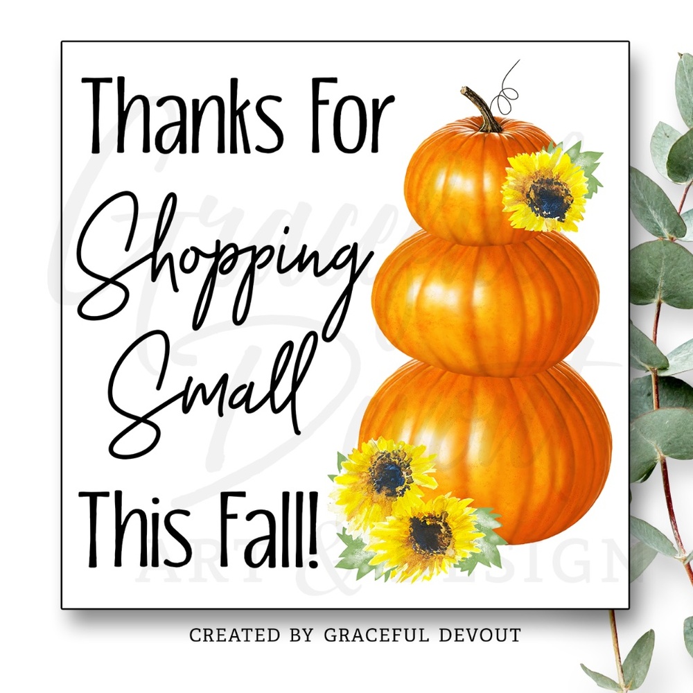 Thanks For Shopping Small This Fall - 2" (inches) (96ct.) Stickers